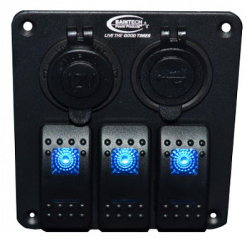 Baintech 3 Way Switch Panel (Blue LED) (Each) - BTSWITCH3