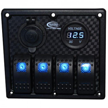 Baintech 4 Way Switch Panel (Blue LED) (Each) - BTSWITCH4