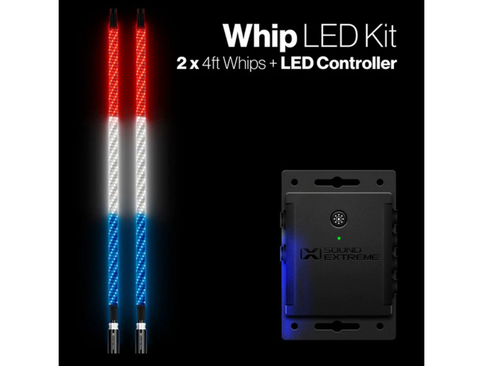 Ecoxgear Extreme Whip Kit 2 x 4ft plus LEDCast Controller - SEI-LEDZ4WHP4X2AU Ecoxgear Extreme Whip Kit 2 x 4ft plus LEDCast Controller - SEI-LEDZ4WHP4X2AU