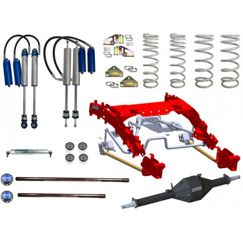 Superior Bolt in Coil Conversion VSB14 Street Legal 2 Inch (50mm) Lift Kit with Track Corrected Chromoly Diamond Diff Housing w/2.5 Remote Reservoir Shocks (Front and Rear) Suitable For Toyota LandCruiser 79 Series (VSC Models) - SUP-RR25-79VCCB-TCDD2KIT