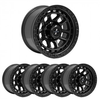 Loaded Gibb Satin Black 17x9 6/139.7 -25 Offset (Set of 5) - 23067SB-XXX