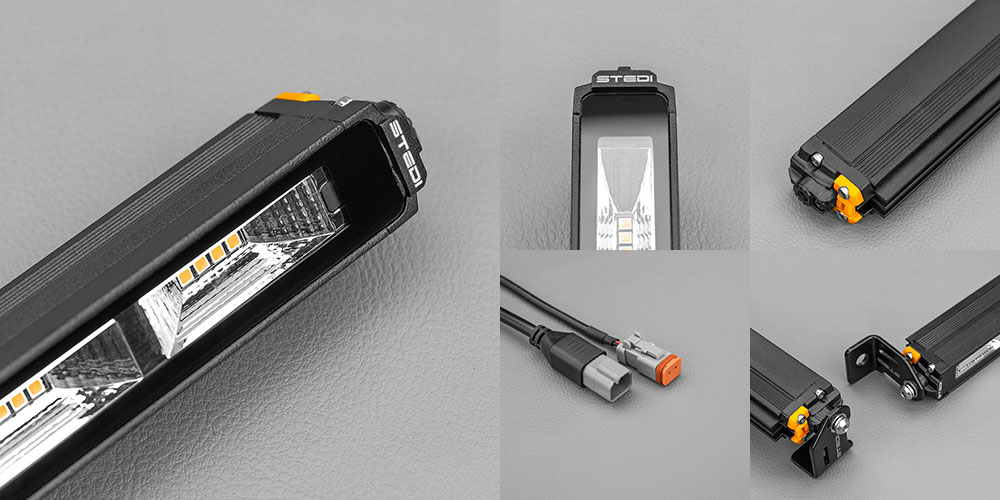 STEDI Micro V2 13.9 Inch 24 LED Flood Light (Amber) (Each) - LEDMICRO-36W-AMBER