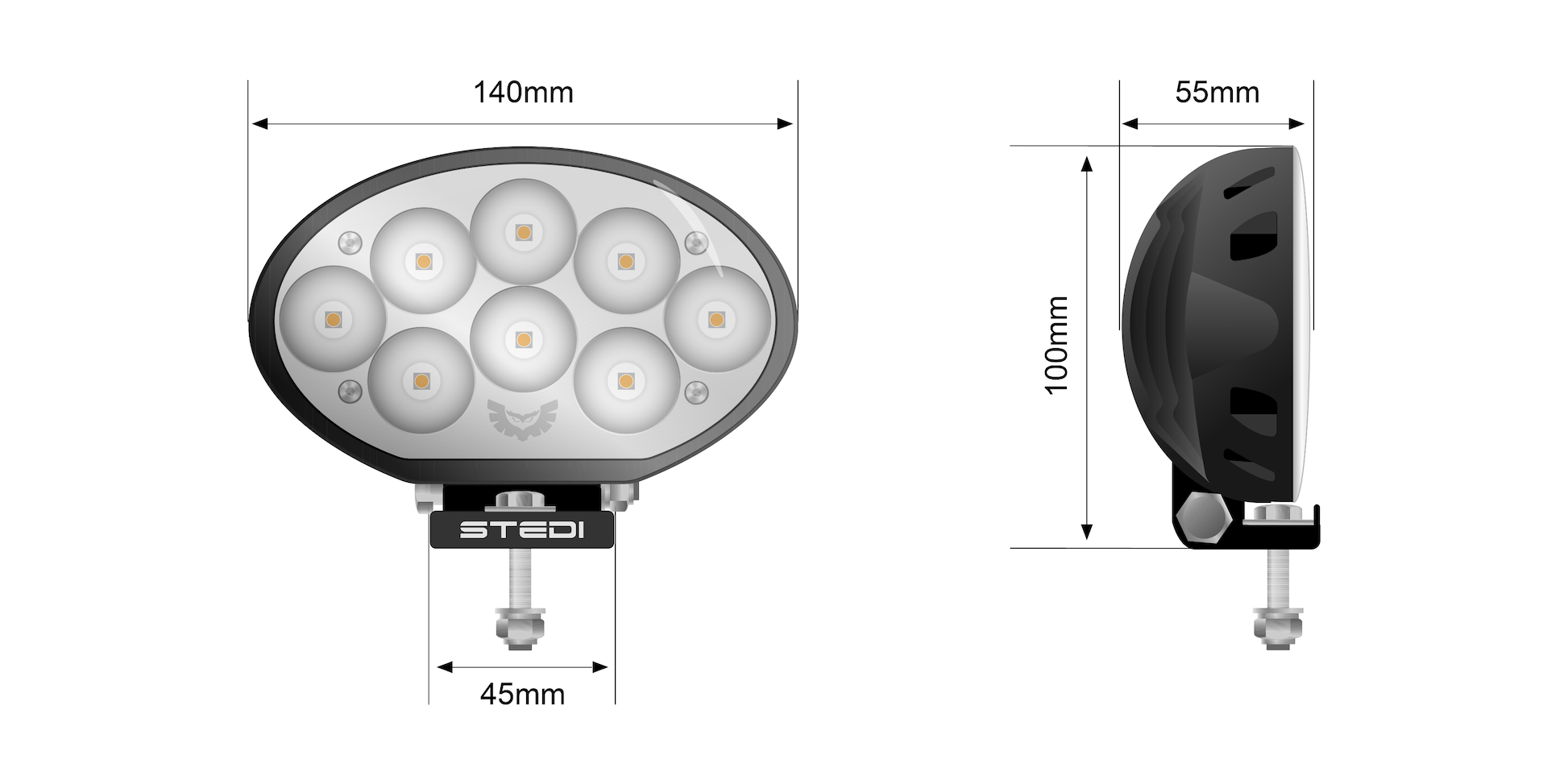 STEDI 24W LED Tractor Flood Light (Each) - LEDWORK-24W