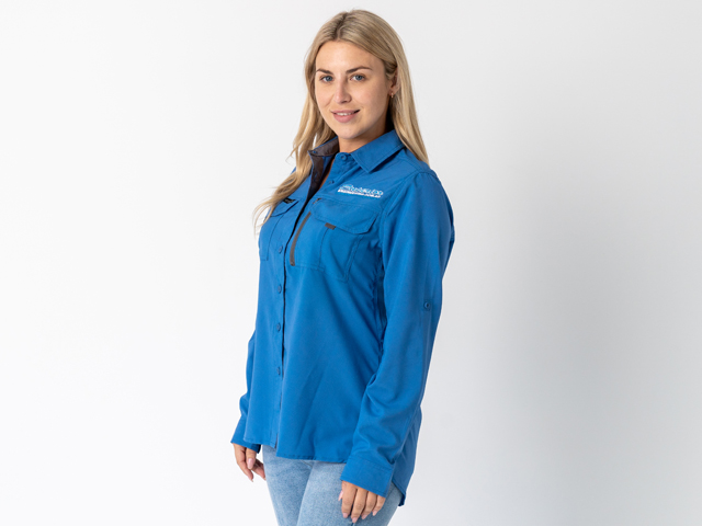 Superior Ladies Syzmik Fishing Shirt Blue (Each) - SUP-FISH-L-BLUE-XXX