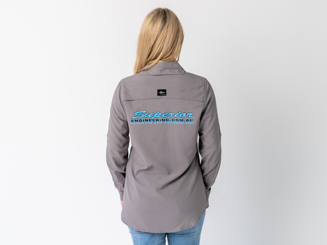 Superior Ladies Syzmik Fishing Shirt Stone (Each) - SUP-FISH-L-STN-XXX