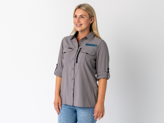 Superior Ladies Syzmik Fishing Shirt Stone (Each) - SUP-FISH-L-STN-XXX
