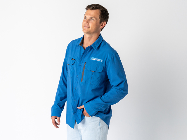 Superior Mens Syzmik Fishing Shirt Blue (Each) - SUP-FISH-M-BLUE-XXX