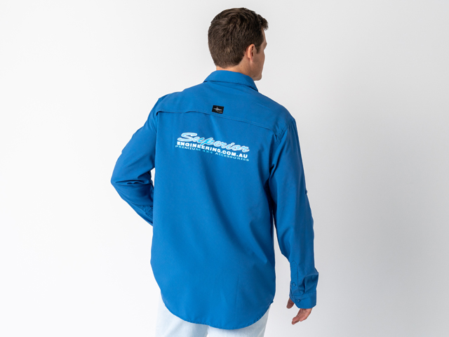 Superior Mens Syzmik Fishing Shirt Blue (Each) - SUP-FISH-M-BLUE-XXX