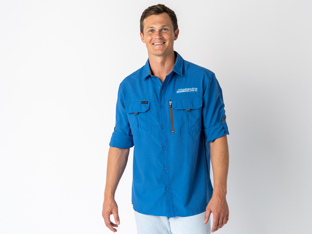 Superior Mens Syzmik Fishing Shirt Blue (Each) - SUP-FISH-M-BLUE-XXX