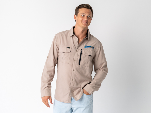 Superior Mens Syzmik Fishing Shirt Sand (Each) - SUP-FISH-M-SAND-XXX