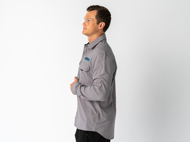 Superior Mens Syzmik Fishing Shirt Stone (Each) - SUP-FISH-M-STN-XXX