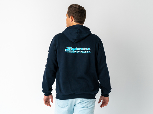 Superior Unisex Hoodie Navy with Sleeve Logo (Each) - SUP-HOODIE-LOGO-U-NAVY-XXX