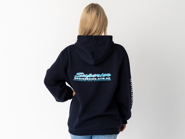 Superior Unisex Hoodie Navy with Sleeve Logo (Each) - SUP-HOODIE-LOGO-U-NAVY-XXX