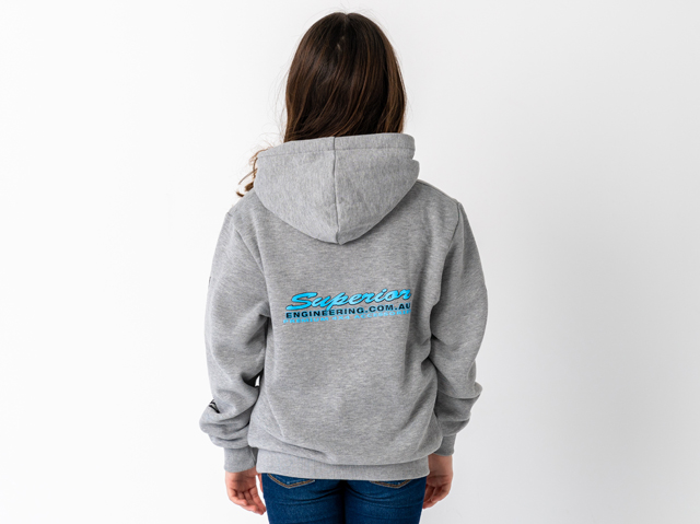 Superior Youth Hoodie Grey Marle with Sleeve Logo (Each) - SUP-HOODIE-LOGO-Y-GREY-XXX